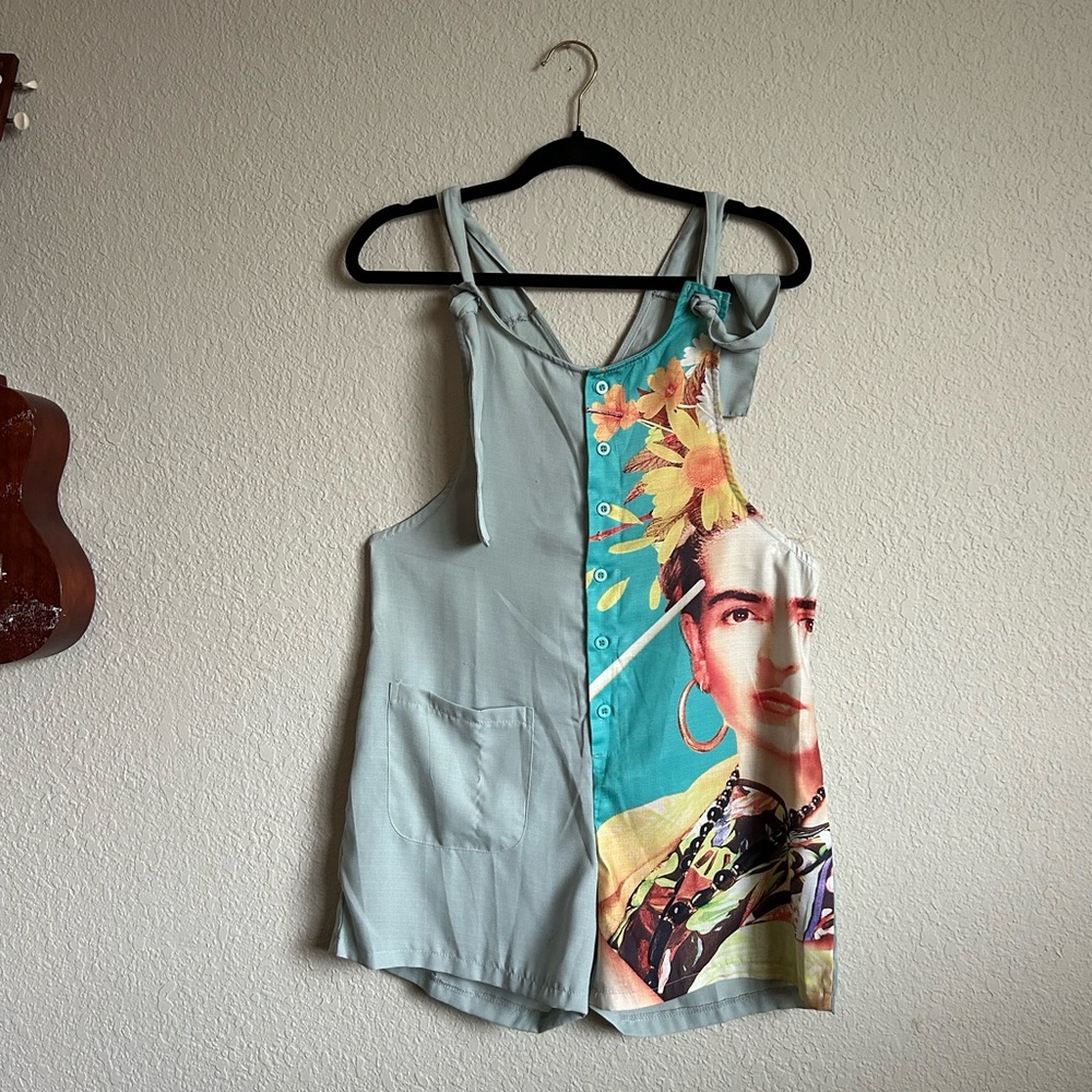 Blue Frida Kahlo overalls
